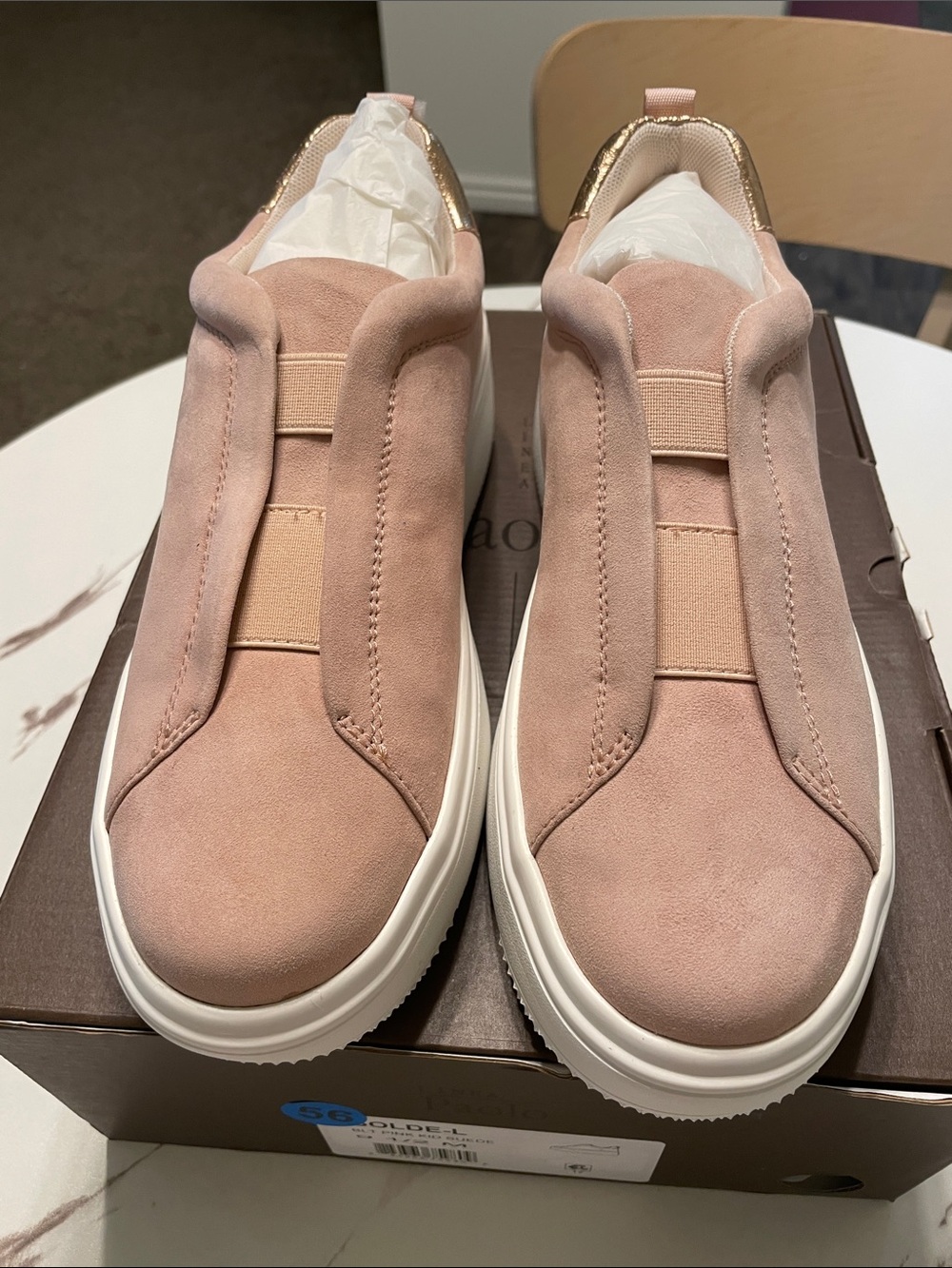 Paolo Slip-On Sneakers in Dusty Rose with White Sole New in Box Sz 9 1/2 M